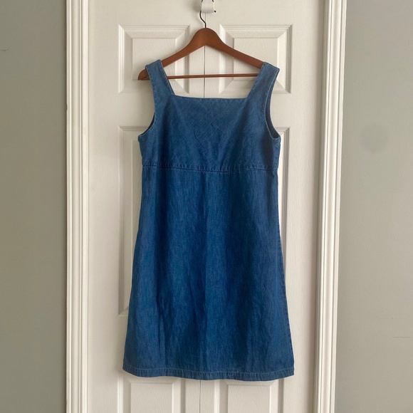 Lands End Denim Jumper Dress - Picture 1 of 4
